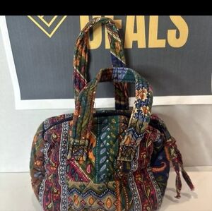 VTG 90s Vera Bradley Pattern Mini Duffel Barrel Handbag